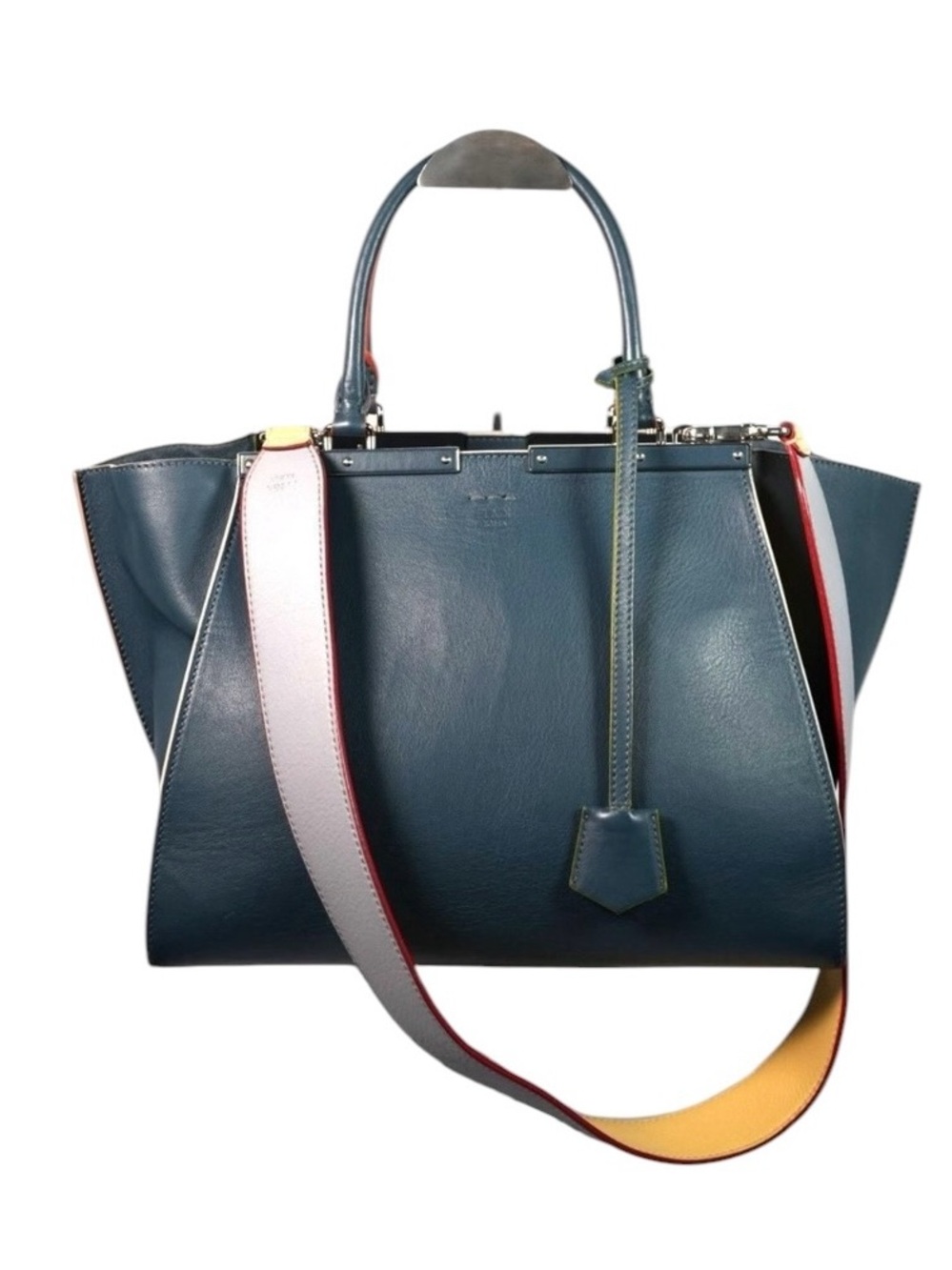 FENDI 3jours Blue Leather with Contrast Strap